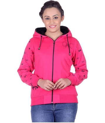 Goodluck Cotton - Fleece Pink Hooded Sweatshirt
