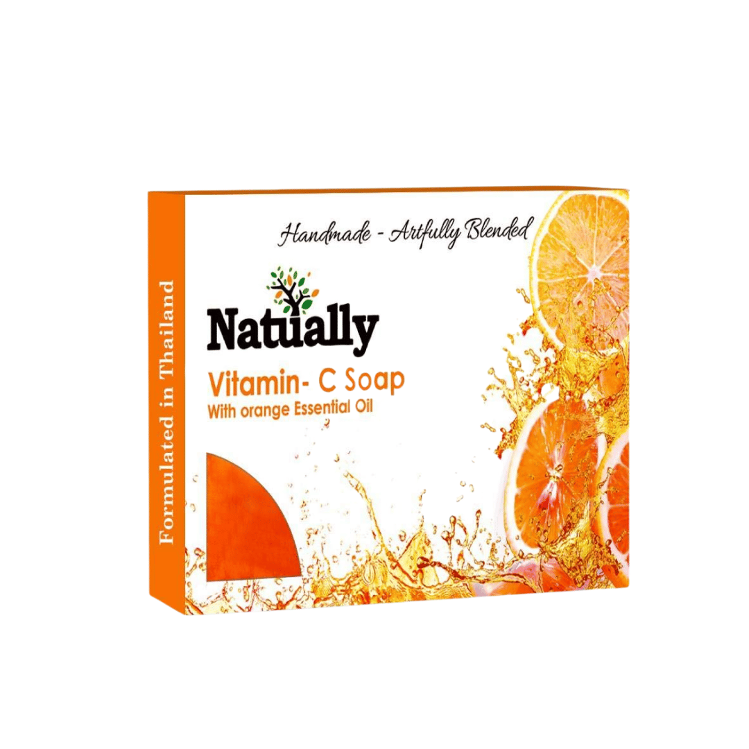 NATUALLY 100% Handmade Vitamin-C Bath Soap with Orange Essential Oil - Revitalizing Skin Cleansing | 125g-Naturally Naturally 100% Handmade Vitamin-C Bath Soap with Orange Essential Oil  125g