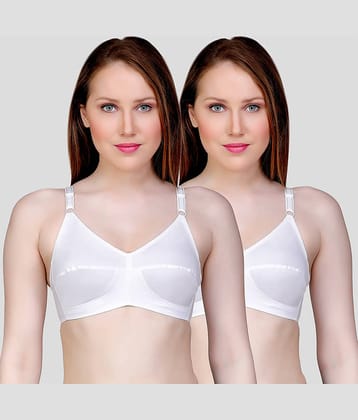 TCG Pack of 2 Cotton Blend Non Padded Women's Push Up Bra ( White )
