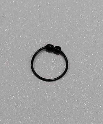 Black Nose Ring Boll Rhodium Plated Brass, Metal, Alloy, Stone Nose Ring Pack of 1
