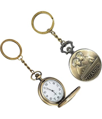 Gala Time Titanic Theme Designer Pocket Watch Vintage Premium Analog Clock Antique Metallic Keyring Gift Key Chain