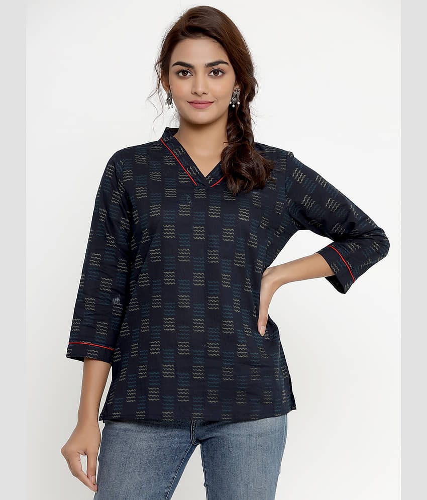 miravan Women's Cotton Regular Top ( Blue )