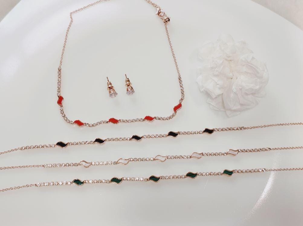 Silver/Gold/Rose Gold Plated Choker Necklace-NK 2468