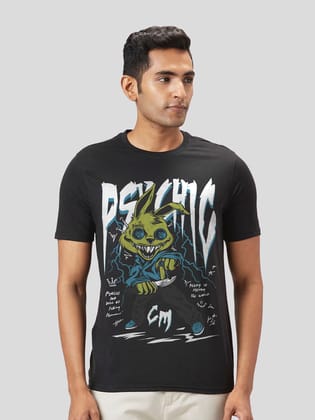 Phychic Half Sleeve T-Shirt-BLACK / S