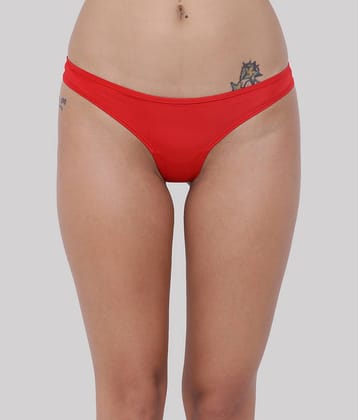 BASIICS By La Intimo Polyester Solid Women's Bikini ( Red ) BCPSS01