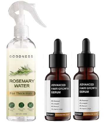 Rosemary Water Hair Spray For Hair Growth, Hairfall control 100ml with Advance Hair Growth Serum 2x30ml – Set of 3 Items
