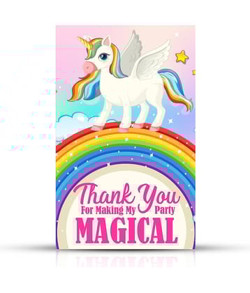 Zyozi Unicorn Thank You for Making My Party Magical Tags for Birthday, Unicorn Thank You Label Tags for Birthday, Bridal Shower, Wedding, Baby Shower, Graduation, Thanksgiving Favor (Pack of 50)