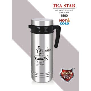 Dhara Stainless Steel Tea Star Insulated Hot And Cold Thermosteel Carafe 1500ml