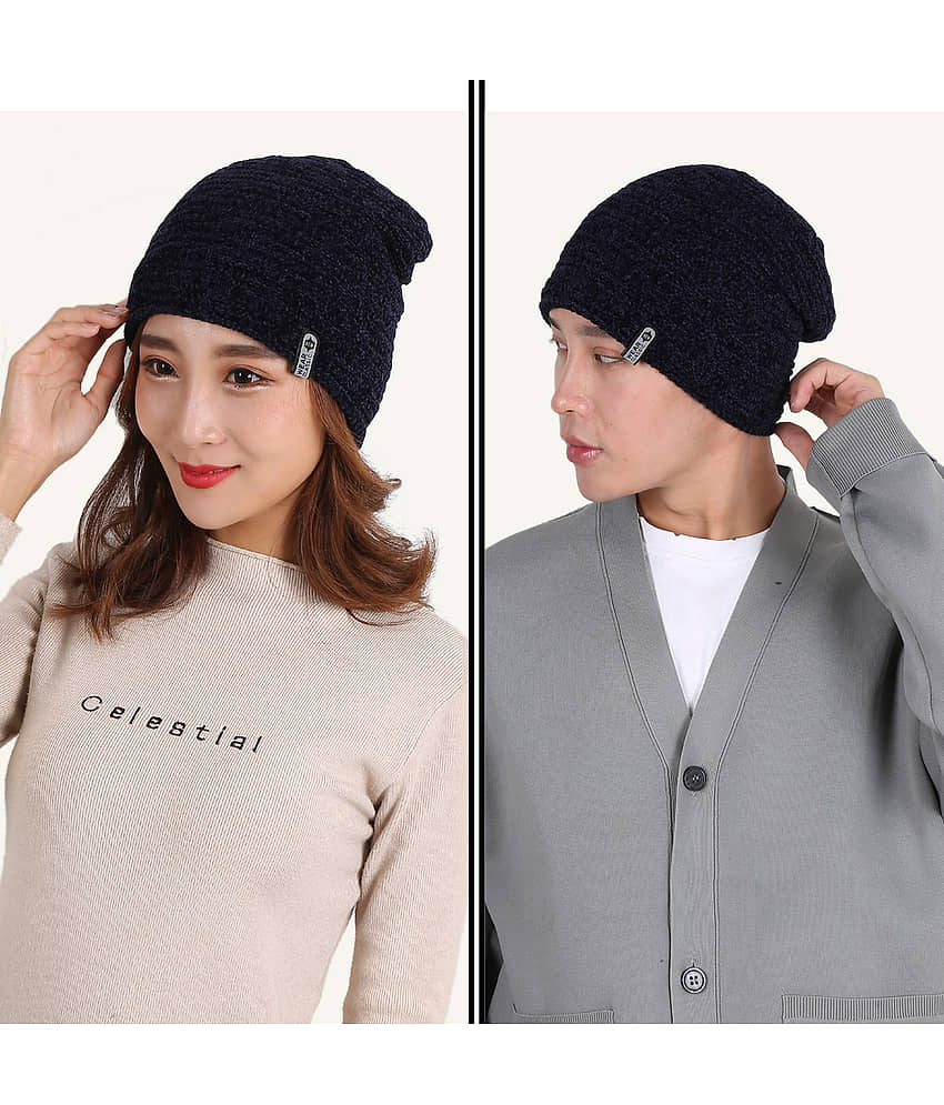 Edifier Woollen Winter Cap for Men & Women (Pack of 2)