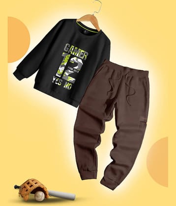 CODEZ Pack of 1 Boys Fleece Sweatshirt & Trackpant Set ( Multicolor )
