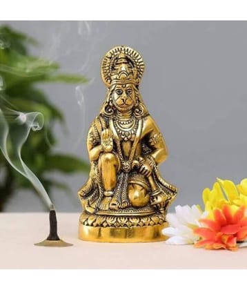 Art n Hub Crafts Metal Hanuman ji Murti / Bajrangbali Murti Idol Decorative Showpiece/God Idol (Pack of 1)