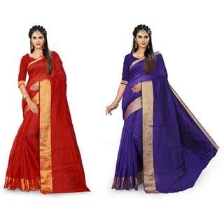 SVB Multicolour Art  Silk Saree With Blouse Piece