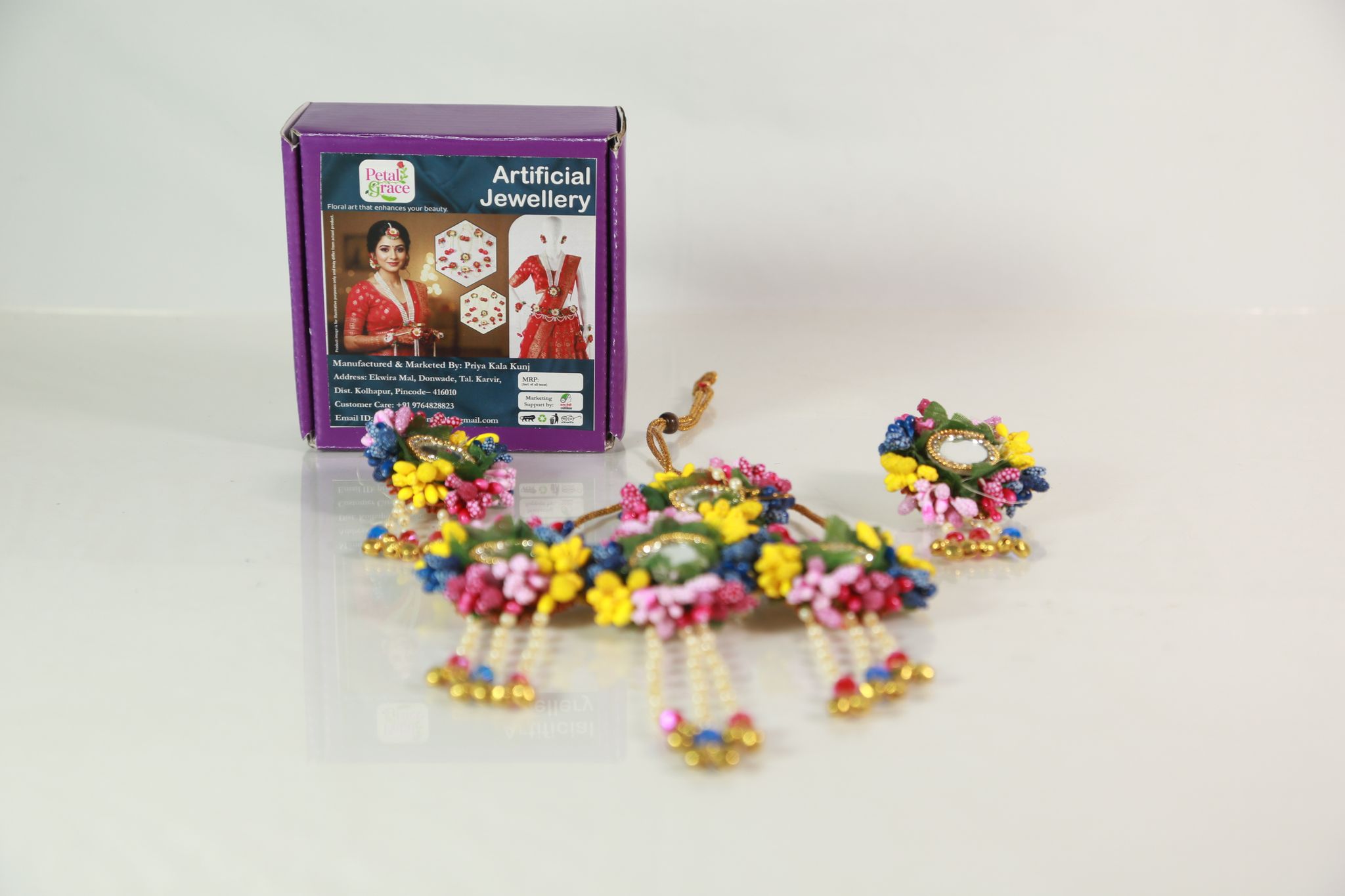 Handcrafted Haldi Flower Jewellery Set | Traditional Bridal Accessory | Festive Wear