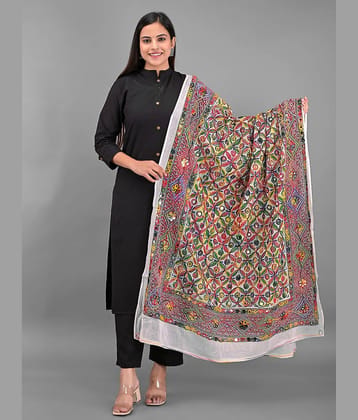 Apratim - White Cotton Women's Dupatta - ( Pack of 1 )