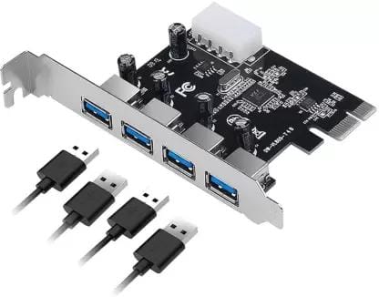 PCIe 4-Port USB 3.0 Card with 5V Power Connector Up to 5 Gbps Speed, 16GB GDDR4 Graphics Card PCIe 4-Port USB 3.0 Card with 5V Power Connector Up to 5 Gbps Speed, 16GB GDDR4 Graphics Card