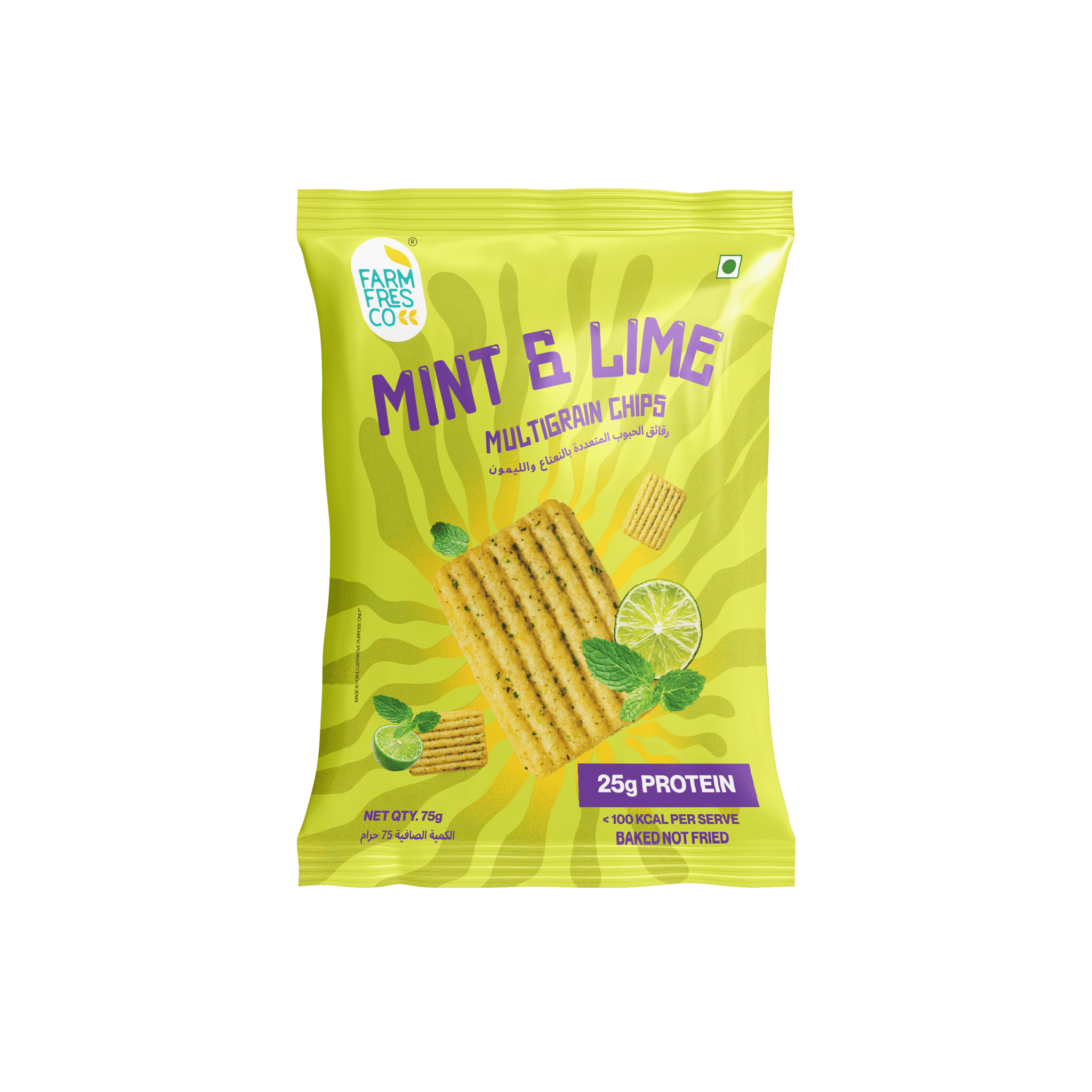 Mint & Lime Protein Multigrain Chips (75g | 25g Plant Protein)