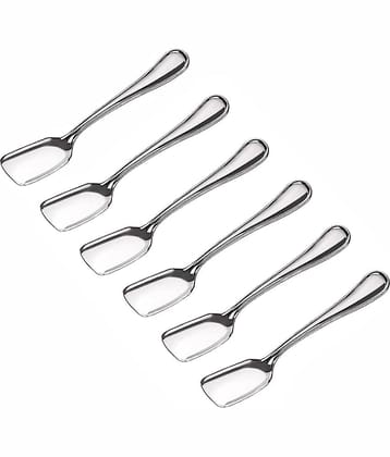 LEROYAL - Silver Stainless Steel Ice Cream Spoon ( Pack of 6 )