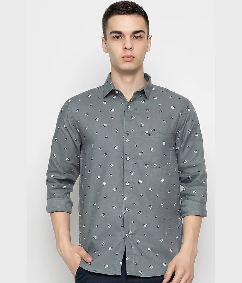 MODERNITY Cotton Blend Regular Fit Printed Full Sleeves Men's Casual Shirt - Grey ( Pack of 1 )