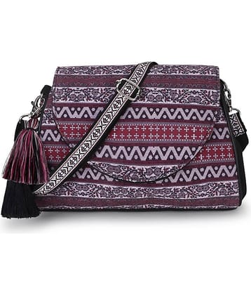 Anekaant Sling Bag Fabric Set of 1 ( Wine )