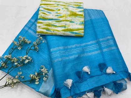 Handloom Cotton linen Saree