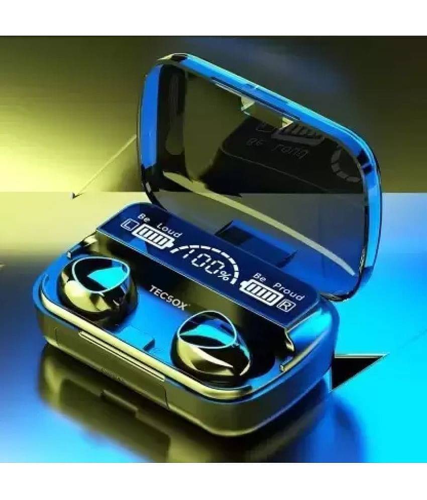 Tecsox Max10 Earbud In Ear Bluetooth Earphone 3 Hours Playback Bluetooth IPX4 (Water Resistant) Powerfull Bass TWS -Bluetooth Headphone V 5.1 Black