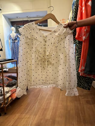 Fabian polka dot top-White / XS