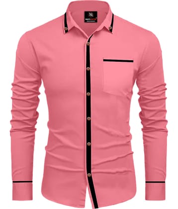 MAN'S SUITUP Cotton Blend Regular Fit Solids Full Sleeves Men's Casual Shirt - Pink ( Pack of 1 )