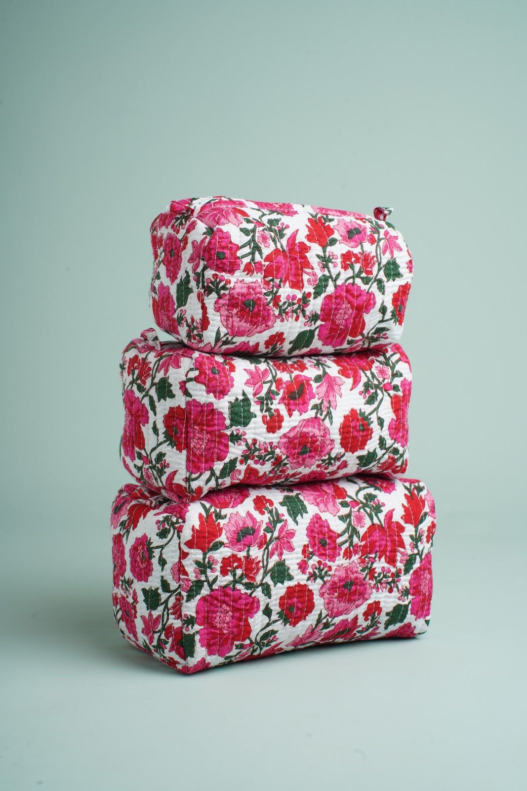Rebel Ruby Quilted Pouches (Set of 3)