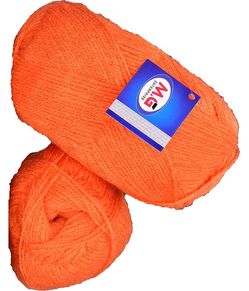 Sunrise Orange (200 gm)  Wool Ball Hand knitting wool / Art Craft soft fingering crochet hook yarn, needle knitting yarn thread dye R SA