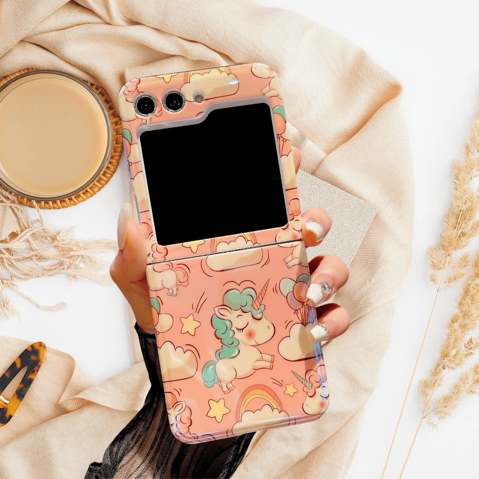 Cute Rainbow Unicorn Shining Cover-Samsung Galaxy Z Flip 5