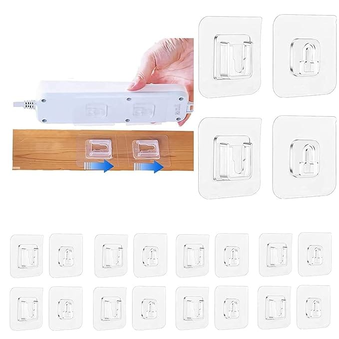 JIALTO 10 Pcs Heavy Duty Waterproof Double-Sided Adhesive Wall Hooks - Strong Plastic Hooks for Wall Hangings, Robes Finish