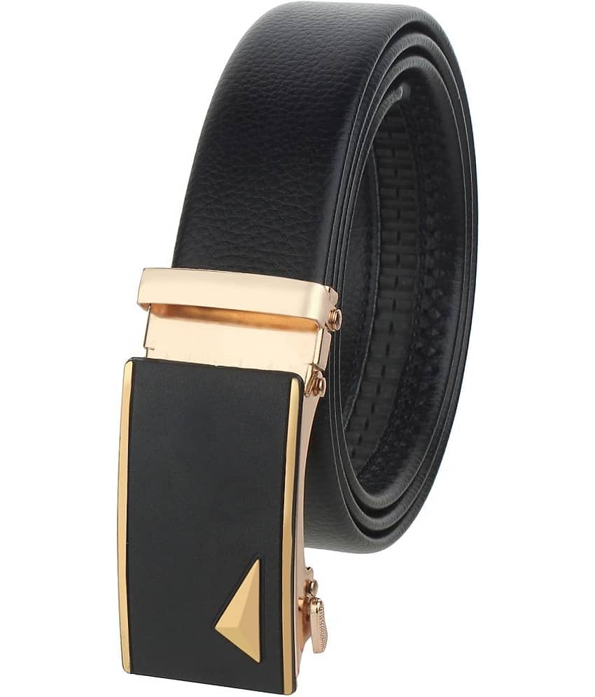Zacharias - Black Leather Men's Formal Belt ( Pack of 1 )