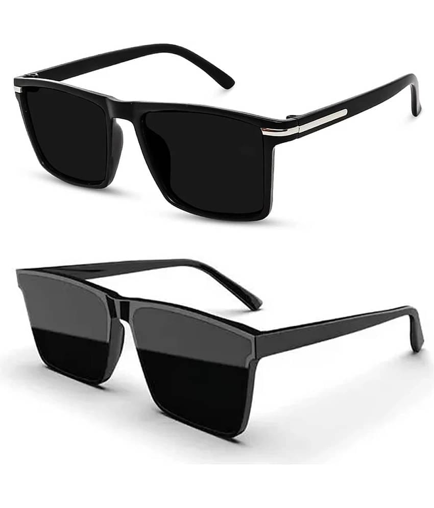Elligator Multicolor Rectangular Sunglasses ( Pack of 2 )