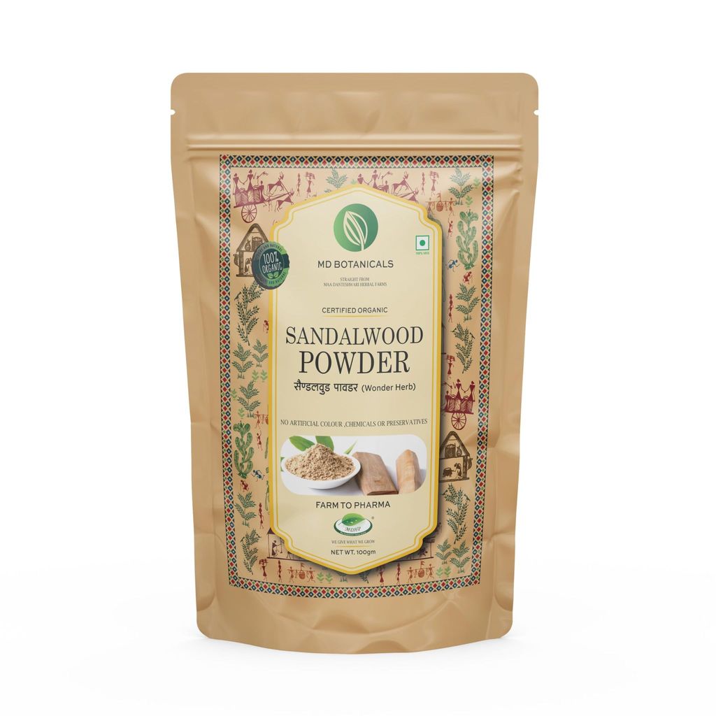 MD Botanicals Sandalwood Powder 100gm Natural Skincare Solution for Radiant Complexion
