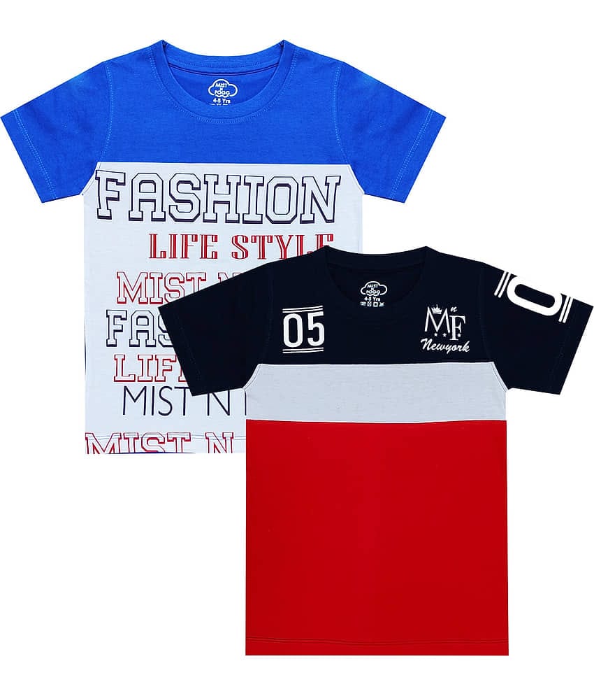 MIST N FOGG Pack of 3 Boys Cotton Blend T-Shirt ( Multi Color )
