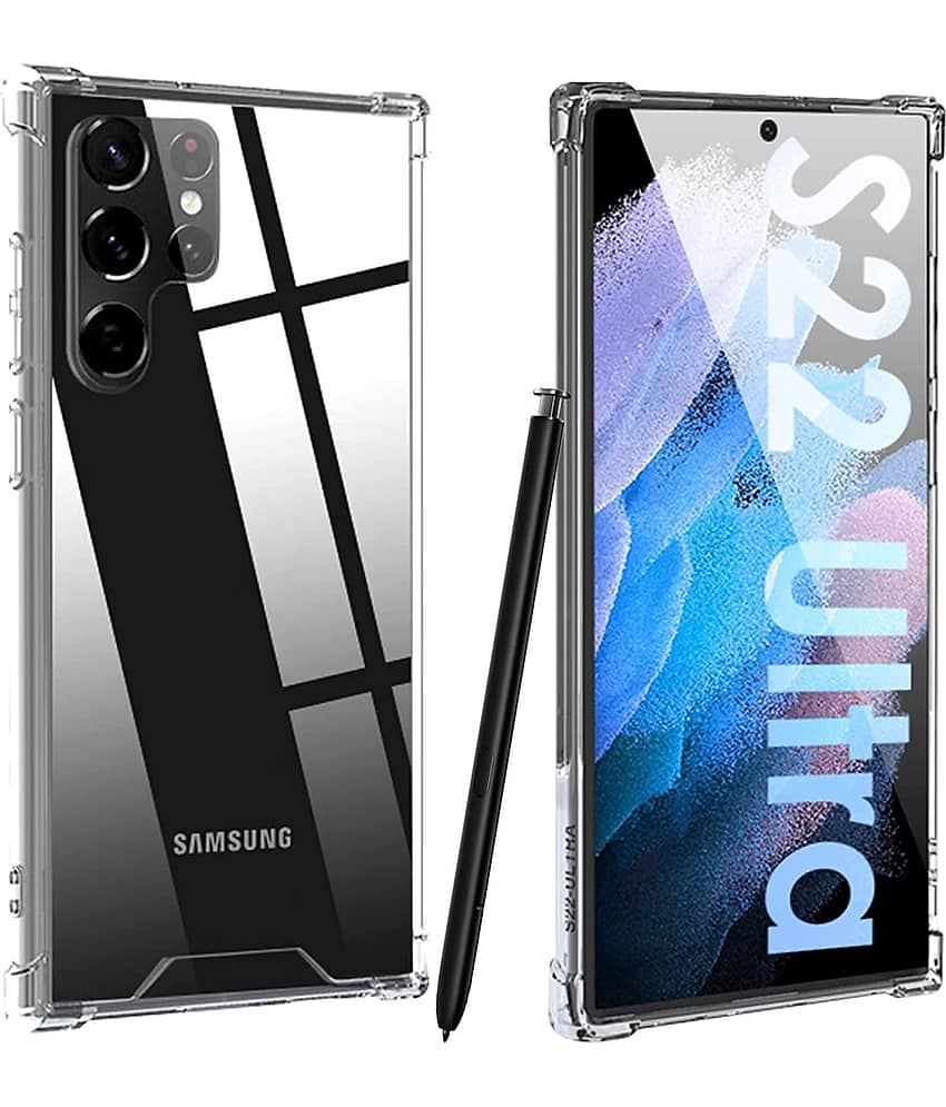 Spectacular Ace - Transparent Silicon Bumper Cases Compatible For Samsung Galaxy S22 Ultra ( Pack of 1 )