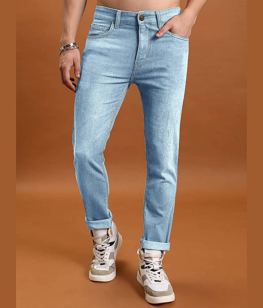 Eyebogler Regular Fit Faded Men's Jeans - Light Blue ( Pack of 1 )