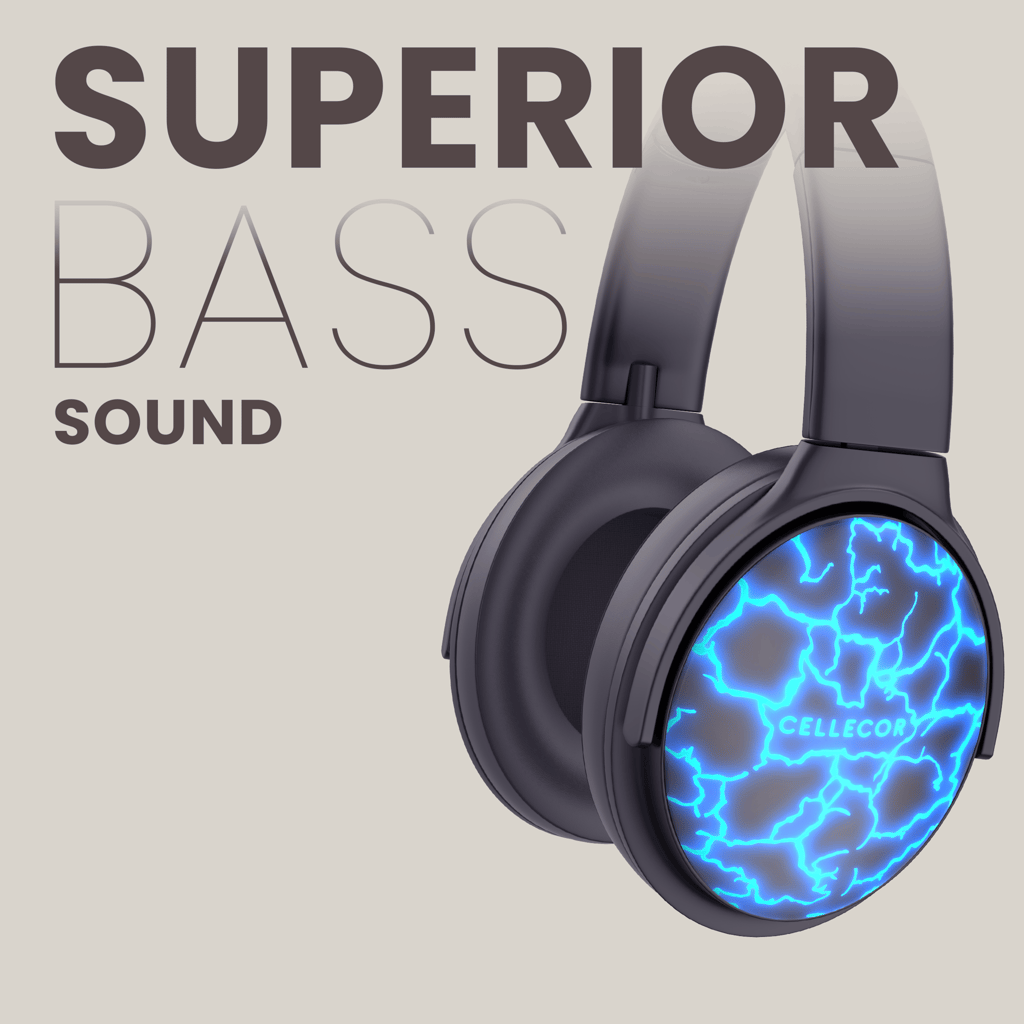 Cellecor Bas with 15 Hours Playtime, AUX, BT v5.3, Foldable Design, Bluetooth Gaming