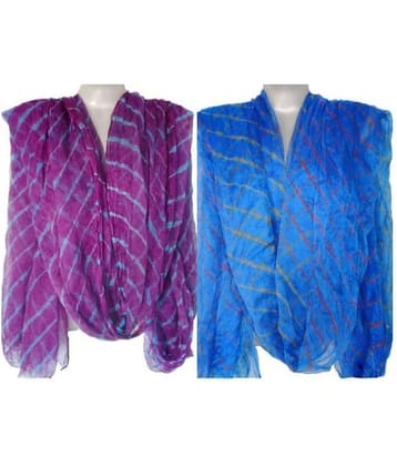 Raj Multicoloured Chiffon Leheria Dupatta