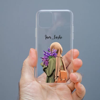 Personalized Cute Girl Transparent Silicon Case Customised with Name for Oppo, Vivo, Redmi, Realme, Poco, Mi, OnePlus, Samsung, iPhone, and More - design 3