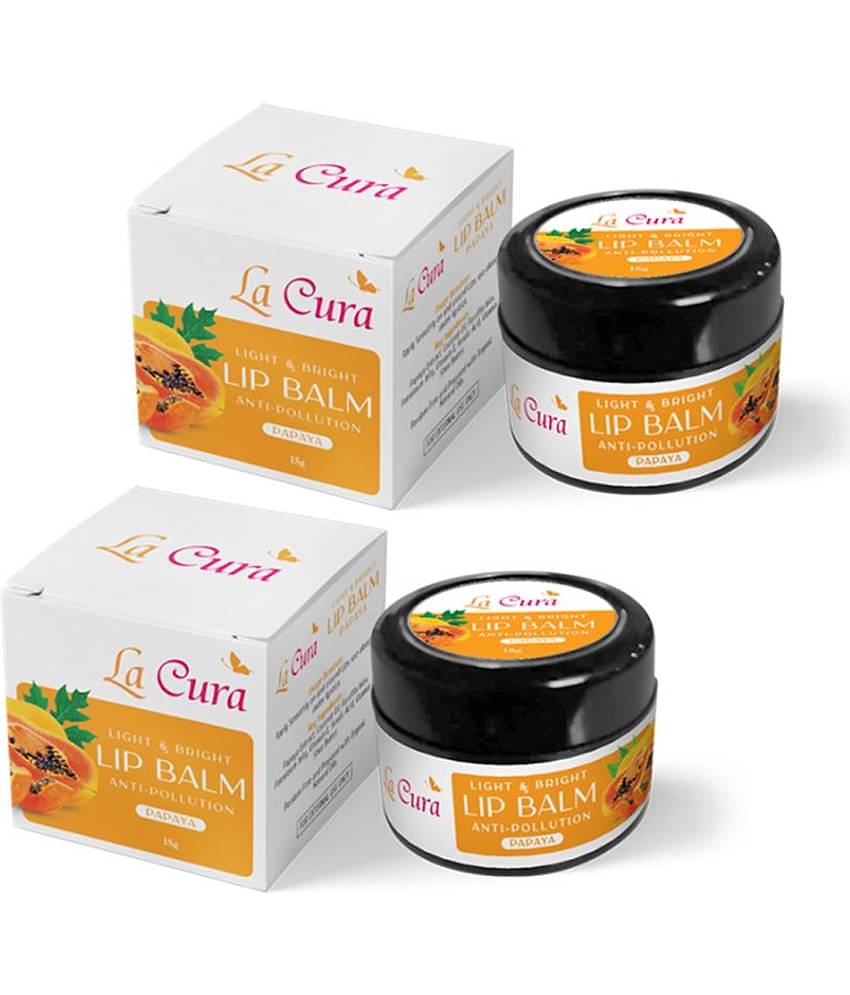 La Cura Papaya Light & Bright Anti-Pollution Lip Balm | Pack of 2