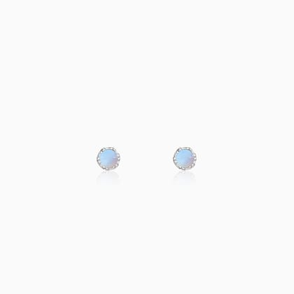 Silver Mystical Moon Stud Earrings