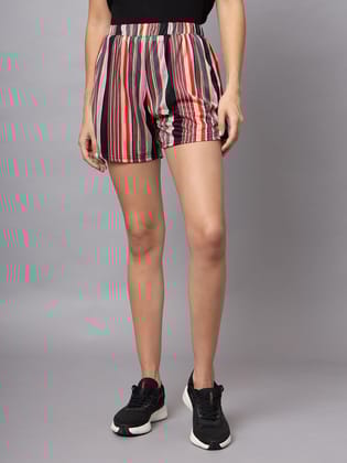 OWO The Label Women Shorts, Half Pant For Women Stripe Print, Best  Quality Shorts (OTLWS01)-S
