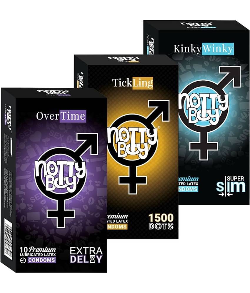 NottyBoy Extra Dotted, Super Slim and Extra Delay Combo Pack - 3 x 10 Pcs