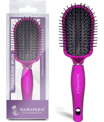 Majestique Purple Detangler Brush Ultra-Soft Tipped Nylon Glides Through Tangles For Women - 1 Pcs