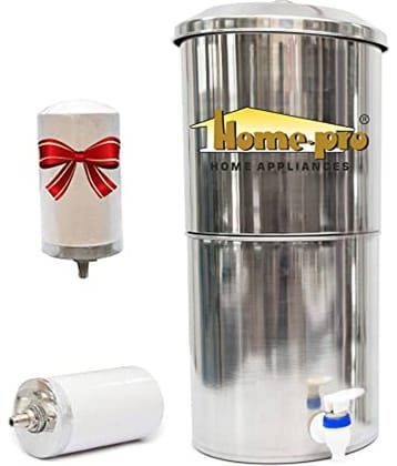 Homepro Manual 16 Ltr Stainless Steel Water Filter purifiers with 1 Ceramic Candle