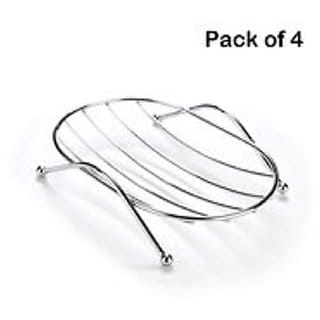 Stainless Steel Soap Dish Case/Soap Stand/Soap Holder for Bathroom (Pack of 4)