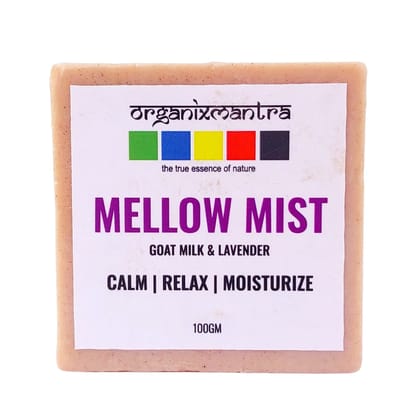 Organix Mantra Mellow Mist Bath Soap Infused WIth Goat Milk & Lavender| Nourishing Natural Glow |Gentle & Soothing|Hydrating Natural Skincare|For All Skin Types - 100G Organix Mantra Mellow Mist Bath Soap Infused WIth Goat Milk & Lavender| Nourishing Natural Glow |Gentle & Soothing|Hydrating Natural Skincare|For All Skin Types - 100G