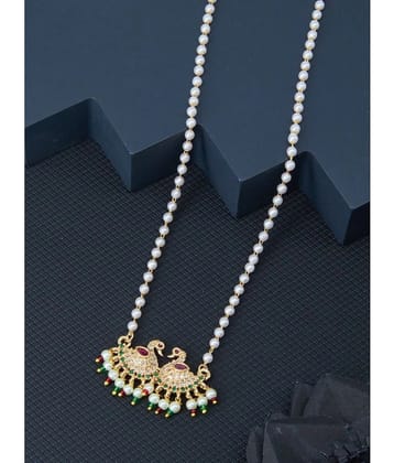 ROFARWORD Gold Brass Necklace Set ( Pack of 1 ) - Gold