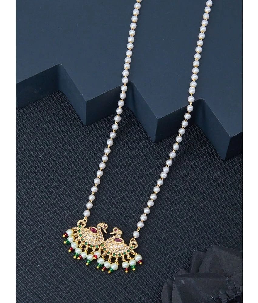 ROFARWORD Gold Brass Necklace Set ( Pack of 1 ) - Gold